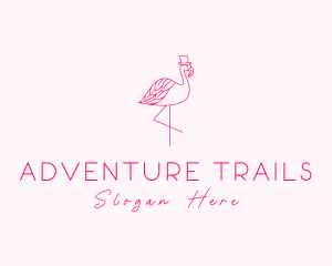 Pink Flamingo Hat logo design