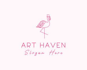 Pink Flamingo Hat logo design