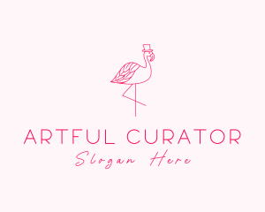 Pink Flamingo Hat logo design