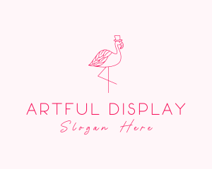 Pink Flamingo Hat logo design