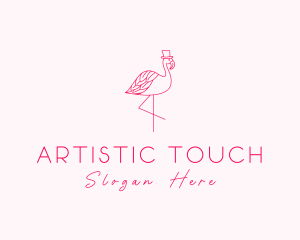 Pink Flamingo Hat logo design