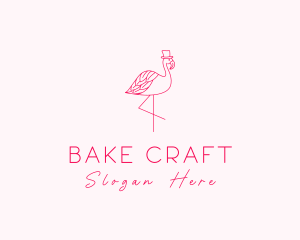 Pink Flamingo Hat logo design