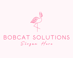 Pink Flamingo Hat logo design