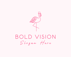 Pink Flamingo Hat logo design