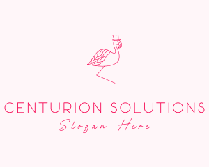 Pink Flamingo Hat logo design