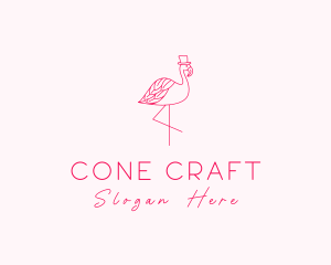 Pink Flamingo Hat logo design