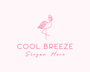 Pink Flamingo Hat logo design