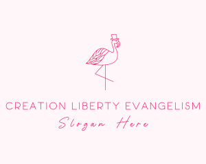 Pink Flamingo Hat logo design