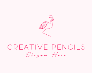 Pink Flamingo Hat logo design