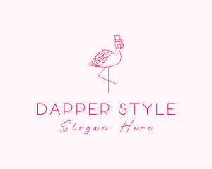 Dapper - Pink Flamingo Hat logo design