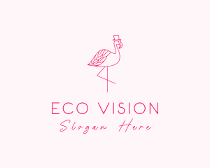 Pink Flamingo Hat logo design