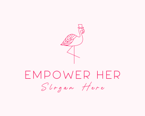 Pink Flamingo Hat logo design