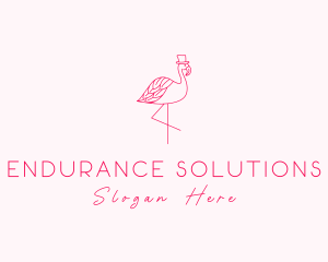 Pink Flamingo Hat logo design