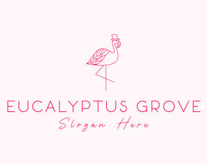 Pink Flamingo Hat logo design