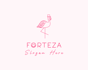 Pink Flamingo Hat logo design