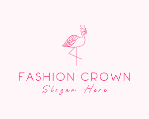 Hat - Pink Flamingo Hat logo design