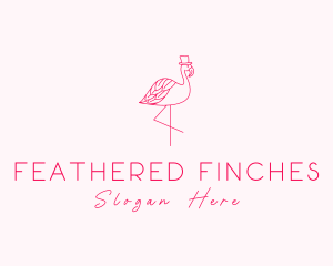 Pink Flamingo Hat logo design