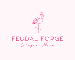 Pink Flamingo Hat logo design