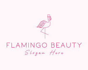 Flamingo - Pink Flamingo Hat logo design