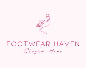 Pink Flamingo Hat logo design