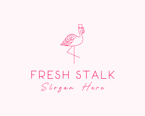 Stalk - Pink Flamingo Hat logo design