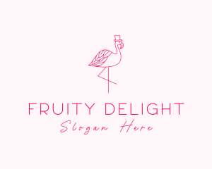 Pink Flamingo Hat logo design