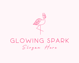 Pink Flamingo Hat logo design