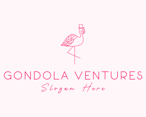 Pink Flamingo Hat logo design