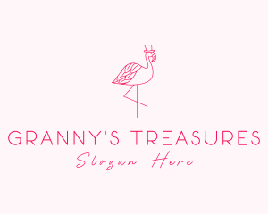 Pink Flamingo Hat logo design