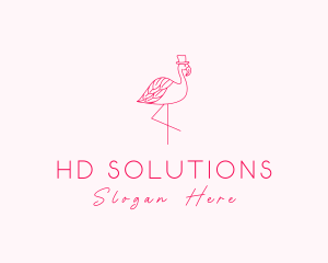 Pink Flamingo Hat logo design