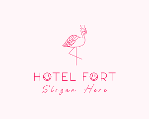 Pink Flamingo Hat logo design