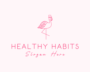 Pink Flamingo Hat logo design