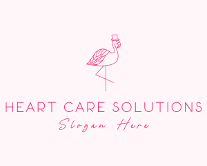 Pink Flamingo Hat logo design