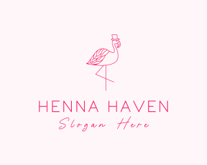 Pink Flamingo Hat logo design