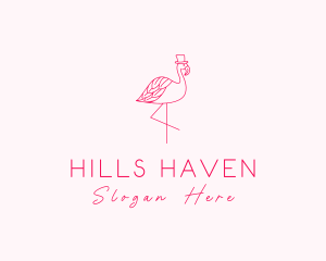 Pink Flamingo Hat logo design