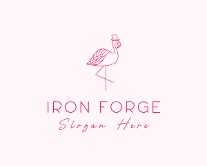 Pink Flamingo Hat logo design