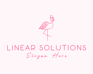 Pink Flamingo Hat logo design