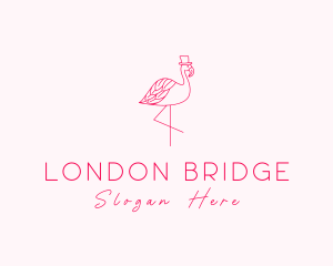 Pink Flamingo Hat logo design