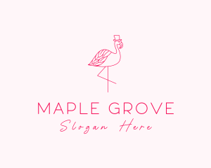 Pink Flamingo Hat logo design