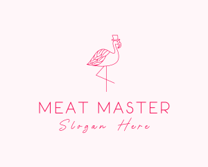 Pink Flamingo Hat logo design