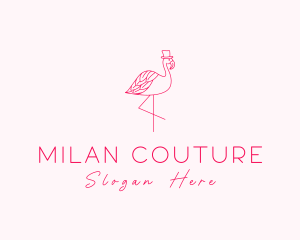 Pink Flamingo Hat logo design