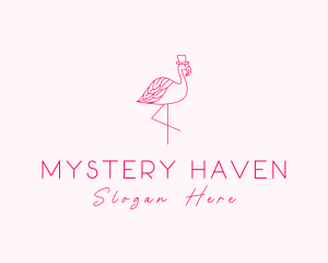 Pink Flamingo Hat logo design