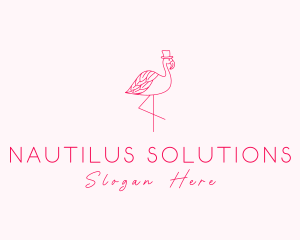 Pink Flamingo Hat logo design