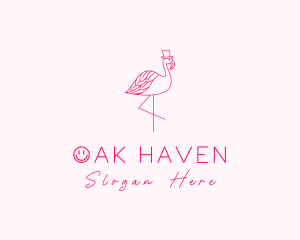 Pink Flamingo Hat logo design