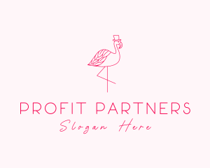 Pink Flamingo Hat logo design