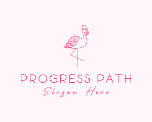 Pink Flamingo Hat logo design