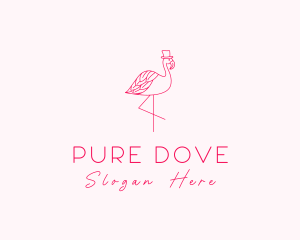 Pink Flamingo Hat logo design