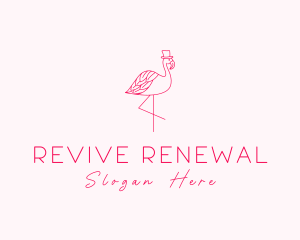 Pink Flamingo Hat logo design