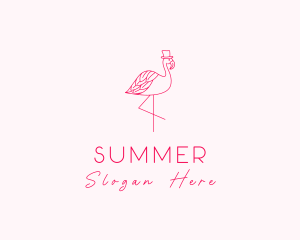 Pink Flamingo Hat logo design