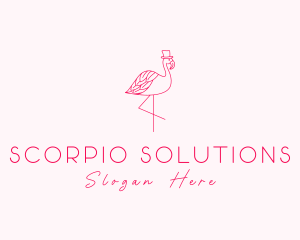 Pink Flamingo Hat logo design